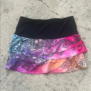 Lucky In Love Colorful Design Layer Tennis/Pickleball/Golf Skort Women's Size M